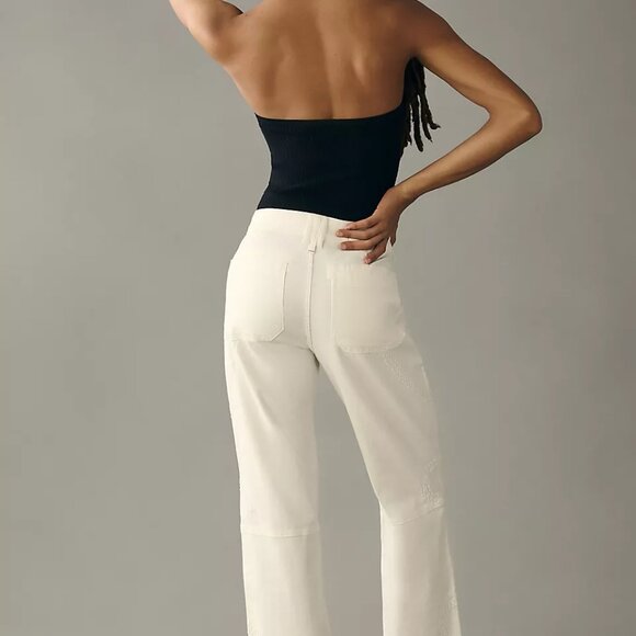 The Wanderer Relaxed Embroidered Eyelet Pants by Pilcro for Anthropologie - Picture 3 of 14